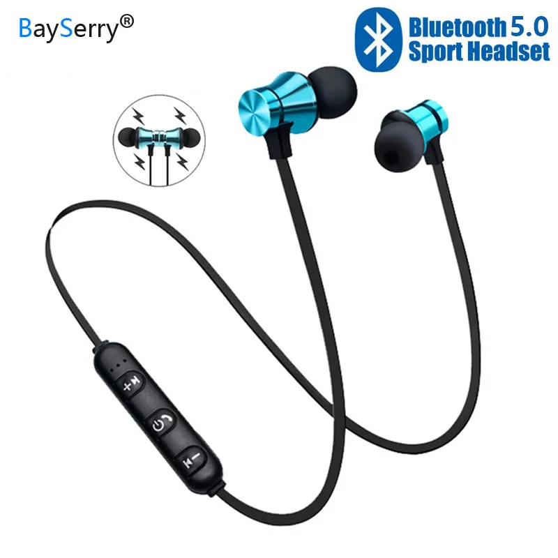 Беспроводные Bluetooth наушники спортивные магнитные стереонаушники для бега