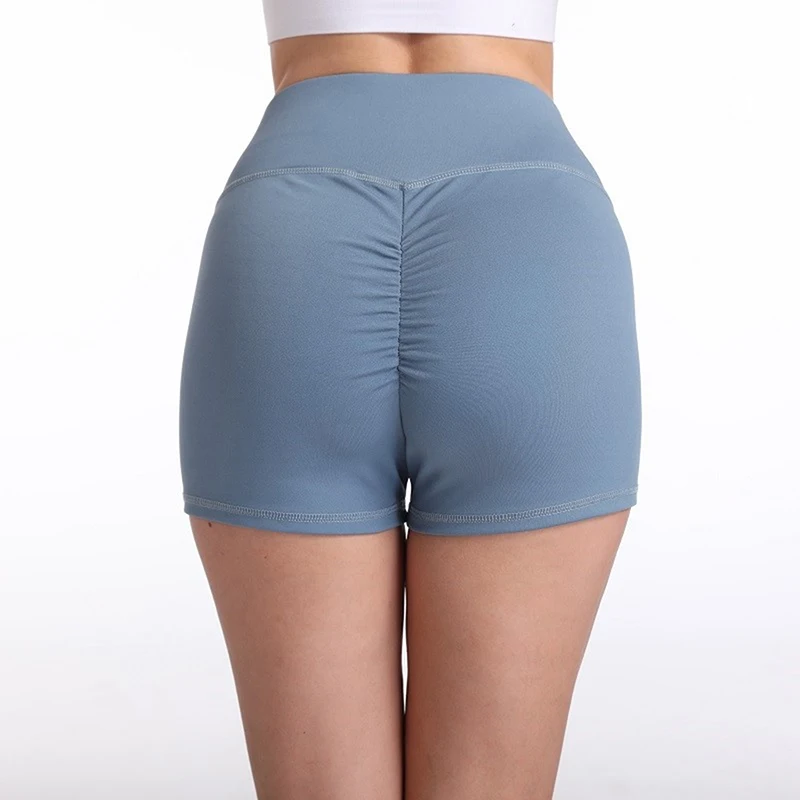 

High Waist Women Shorts Fitness Sports Shorts Summer Jogging Female Casual Skinny Soft Elastic Stretch Solid Gray Biker Shorts