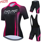 2021 Teleyi Велоспорт Джерси комплект для женщин профессиональная велосипедная одежда с коротким рукавом MTB велосипедная одежда Ropa Ciclismo командная гоночная велосипедная одежда
