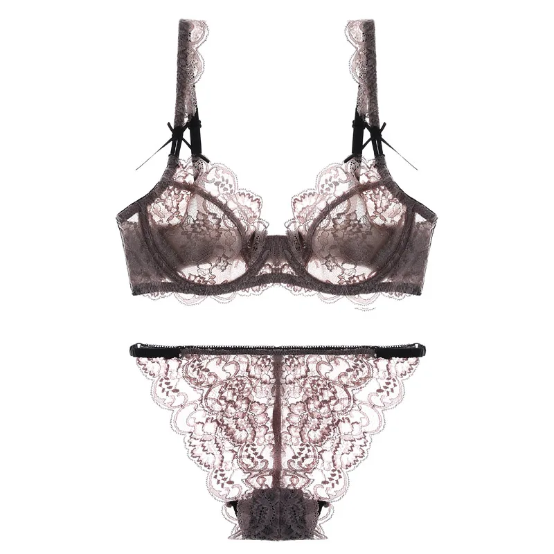 Европейский женский сексуальный кружевной Ультратонкий комплект с