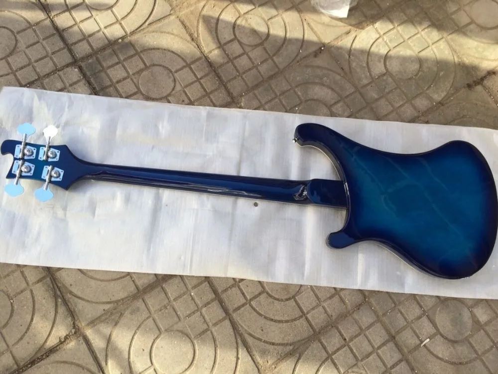 Rickenback 4003 4 струны бас-гитара без фиксации прозрачная синяя отделка Ricken fireglo бас |