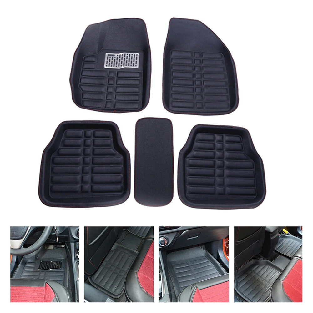 Кожаные напольные коврики 5 шт./компл. передние и задние водонепроницаемые для