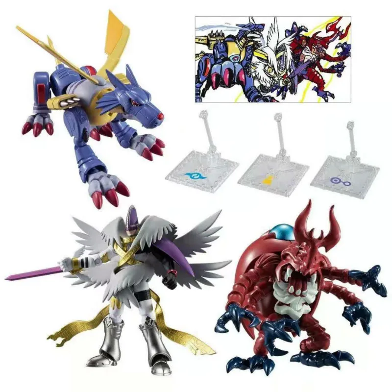 Оригинальная Коллекционная модель Shokugan Shodo Digimon Adventure Holy Angemon Metalgarurumon из ПВХ
