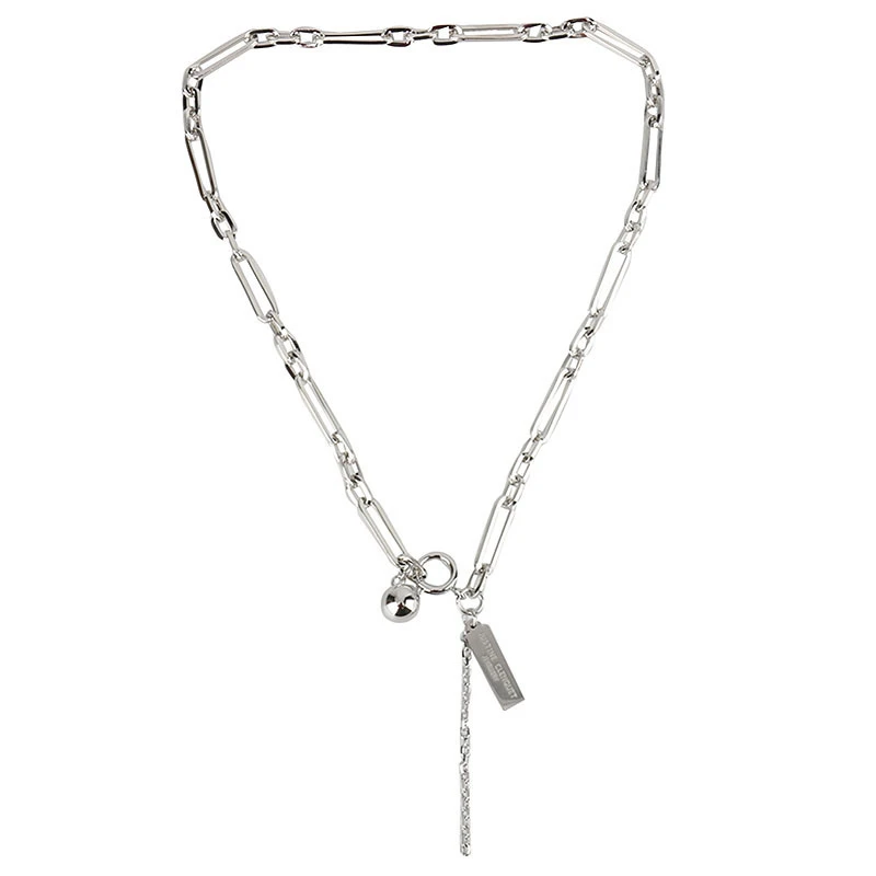 

POTCET Women's Ball Letter Necklace Pendant Sweater Chain Geometric Fashion Hip Hop Travel Memorial Jewelry