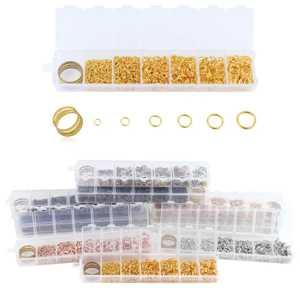 

1010pcs/Box Mix 4 5 6 7 8 10mm Iron Jump Rings Rose Gold Color Finger Rings For Jewelry Making Tools Findings Accessorie DIY