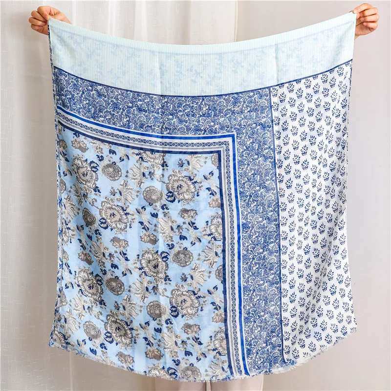 style 45 KYQIAO этнический головной платок женские осенние весенние испанские хиппи богемные романтические длинные шарфы с цветочным принтом - Цвет: style 45