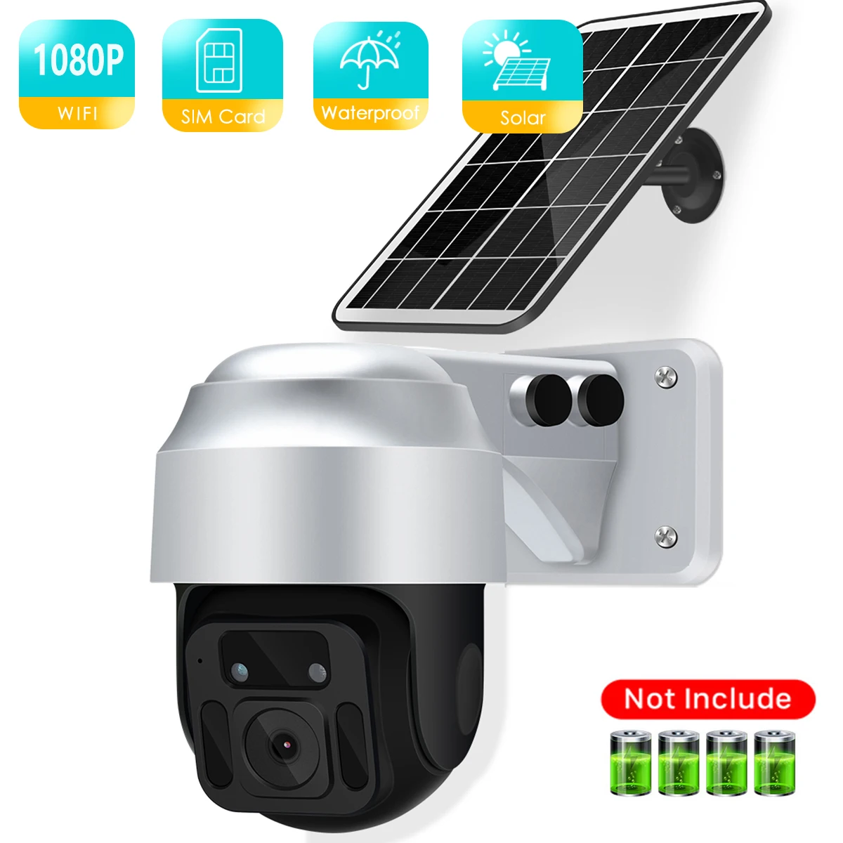 

BESDER 4G SIM Card 1080P IP Camera WIFI Outdoor 8W Solar Panel 12000mAh Battery Security Camera PTZ CCTV Smart Security Monitor