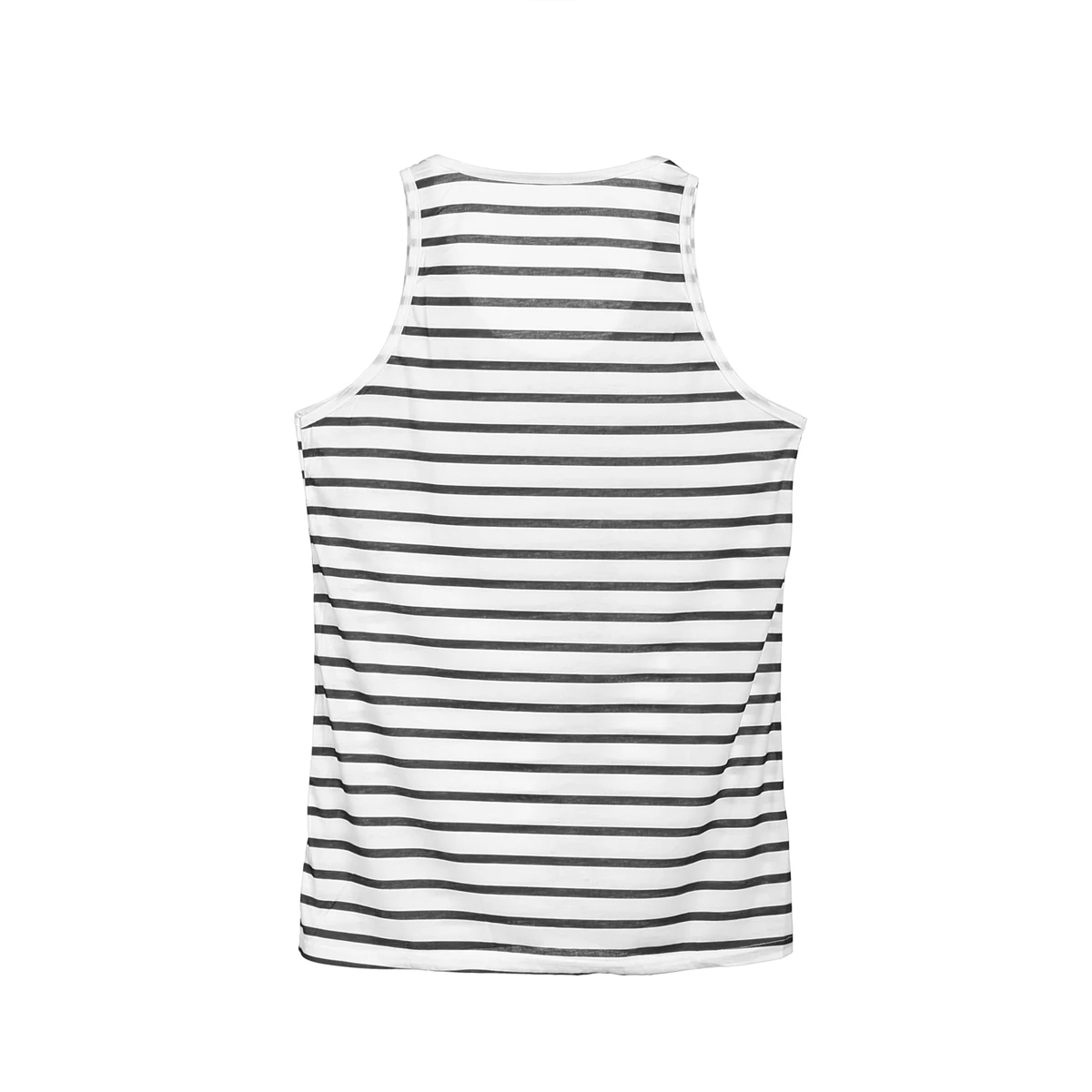 

Large size Sleeveless Loose Vests Beach Training Gym Wear Men Casual Striped Marine Tops