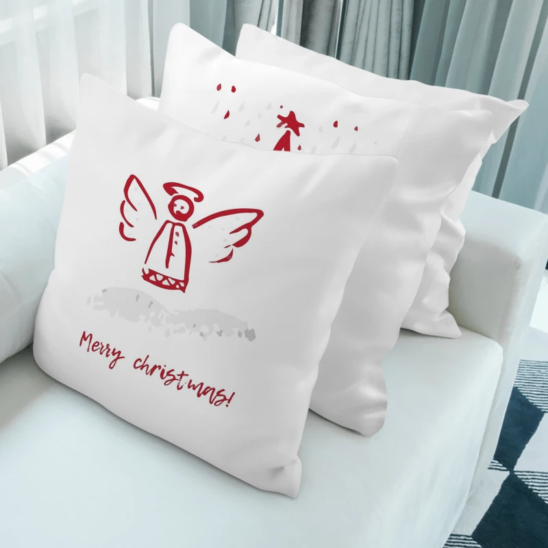 45 см веселое Рождество белая наволочка Рождественское украшение для дома