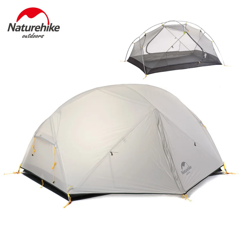 Naturehike Mongar 2 persone tenda da campeggio 20D Nylon tessuto doppio strato impermeabile esterno 2 uomo tende da campeggio NH17T007-M