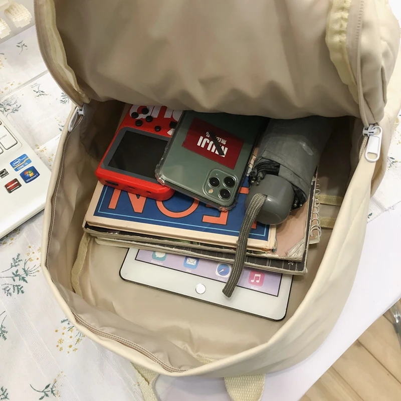

DIFA New Graffiti Printing Portable Ring Buckle Waterproof Nylon Women Backpack Female Individuality College Student Schoolbag