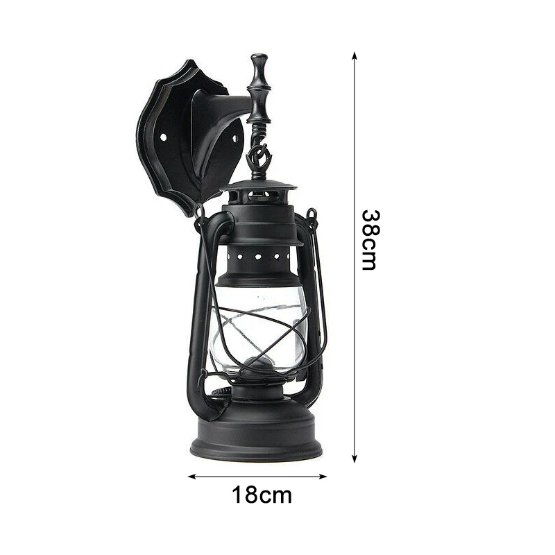 

E27 Retro Classic Kerosene Lamp Industrial Wall Light Sconce Holder Portable Vintage Rustic Bronze Lantern Adornment Bar Club
