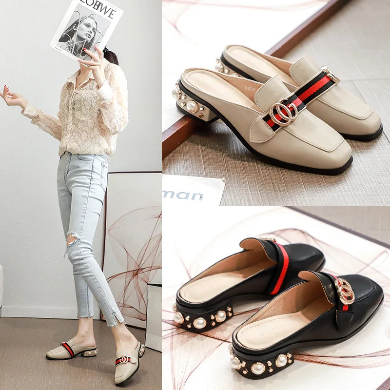 

In the new summer of 2022, small CK women's shoes, low-heeled round-head sandals, women's slippers for going out