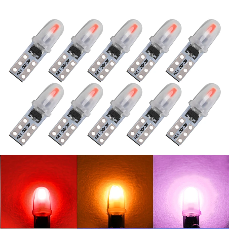 

20 шт., Автомобильные светодиодные лампы T5 W1.2W 2 SMD 3014