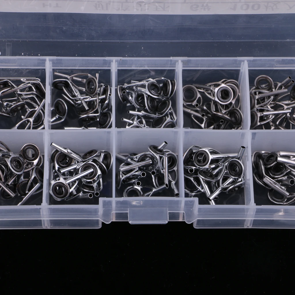 100 штук кор. Удочка Из Нержавеющей Стали направляющие кольца для глаз набор
