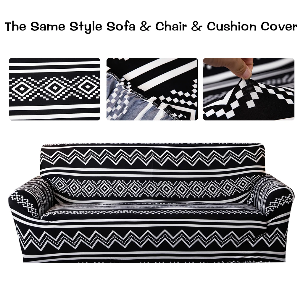 

HY Stretch Sofa Cover Printed Couch Covers Loveseat Slipcovers for 2 Cushion Couches Sofas Elastic Universal Furniture Protector