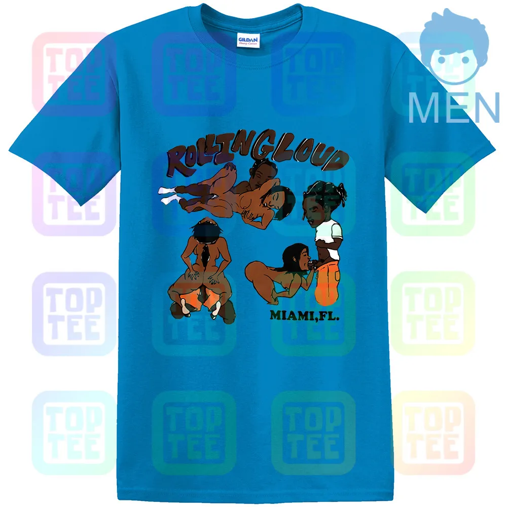 MEN-ROYAL BLUE Футболка AWGE Asap Rocky Rolling Loud - Цвет: MEN-ROYAL BLUE