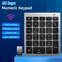 rf302 numeric keypad ultra slim universal 28 keys 2 4g usb wireless number pad keyboard for laptop
