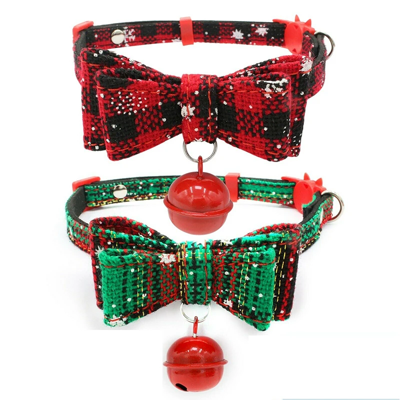 

Christmas Dog Cat Pet Bowknot Necktie Break away Collar Bow Tie Necklace HFing