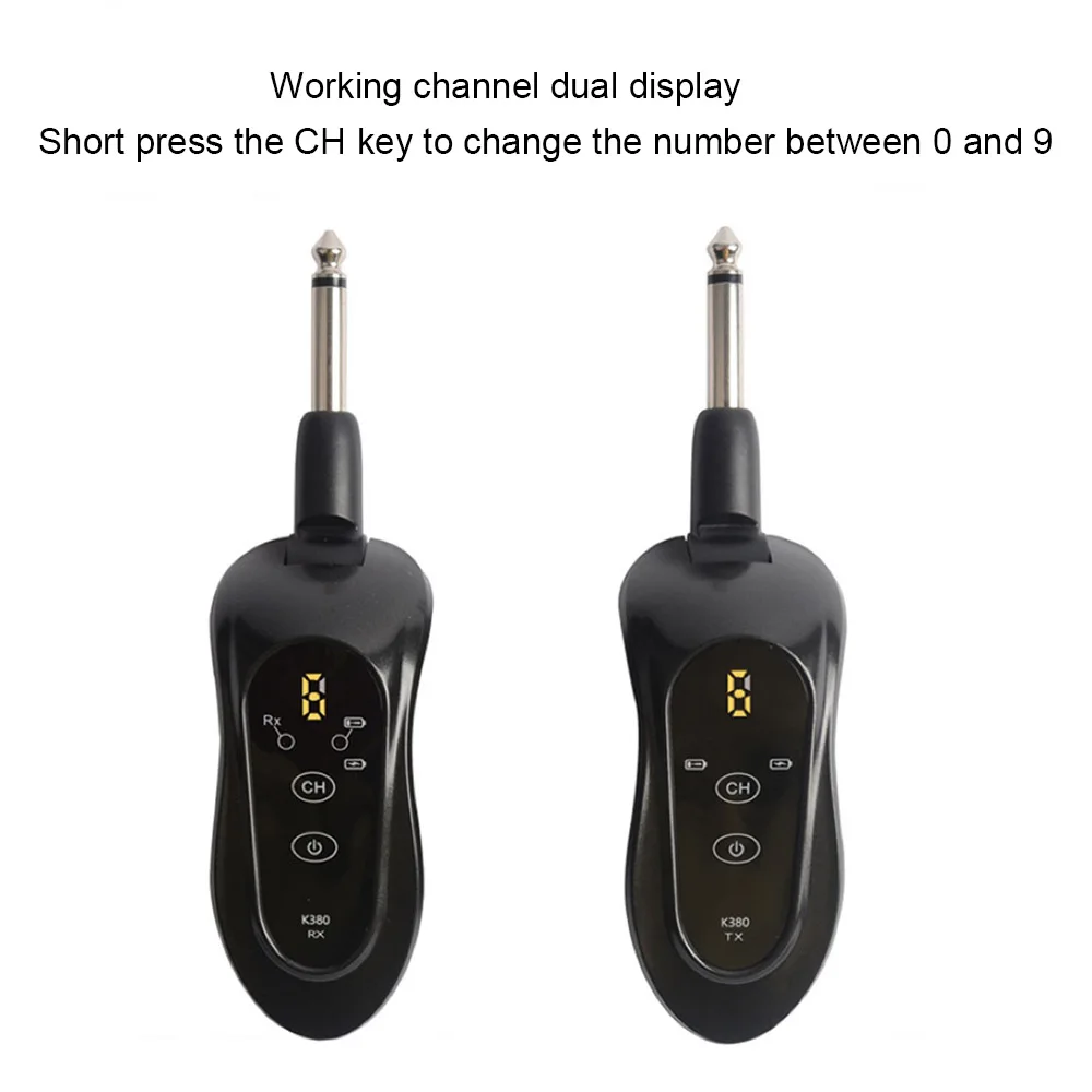 

Wireless Guitar Transmitter Receiver Set LED Dual Screen Digital Display Guitar Pickup System for Bass Mixer Music Instruments