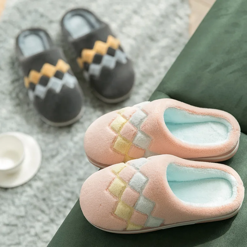 Couple cotton slippers home slippers men thick bottom warm cotton slippers plush cotton slippers women Warm slippers