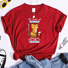 Ropa Camiseta para mujer tsundere cat drinking tea camiseta de mujer de gran tamaño ropa de mujer de moda...