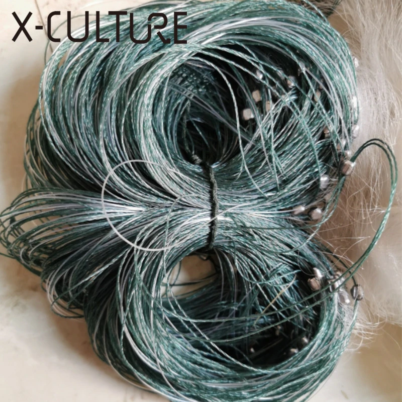 Three Layers Fishing Networks 1M/1.3M/1.5M Depth Fishing Gill Net with Lead Sinkers Nylon Sticky Net Fishing Catching Network