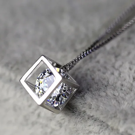 S925 серебро Любовь Кубик Рубика циркон кулон квадратные любовь оконные