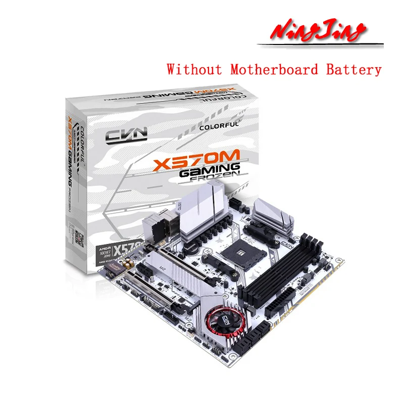 Цветная игровая материнская плата CVN X570M GAMING FROZEN V14 MATX AMD X570 DDR4 4000(OC)MHz M.2, Новый Двухканальный разъем 128, материнская плата AM4