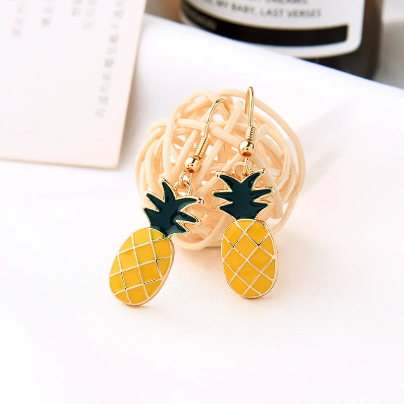 Корейская версия эмалированной глазури серьги с фруктами свежие нишевые сережки