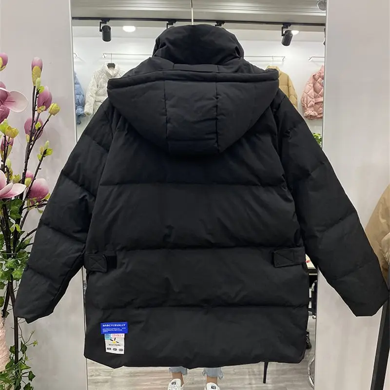 autumn winter Tool cotton down jacket ladies hooded white duck down jacket loose thick coat enlarge