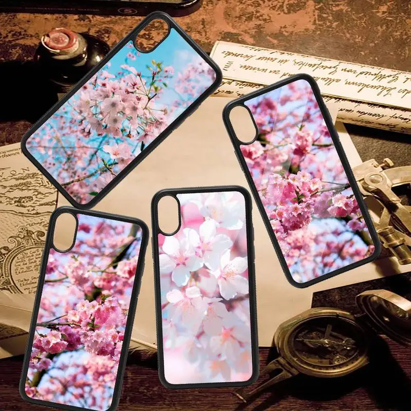 

Cherry Blossoms pink flowers Phone Case PC for iPhone 11 12 pro XS MAX 8 7 6 6S Plus X 5S SE 2020 XR