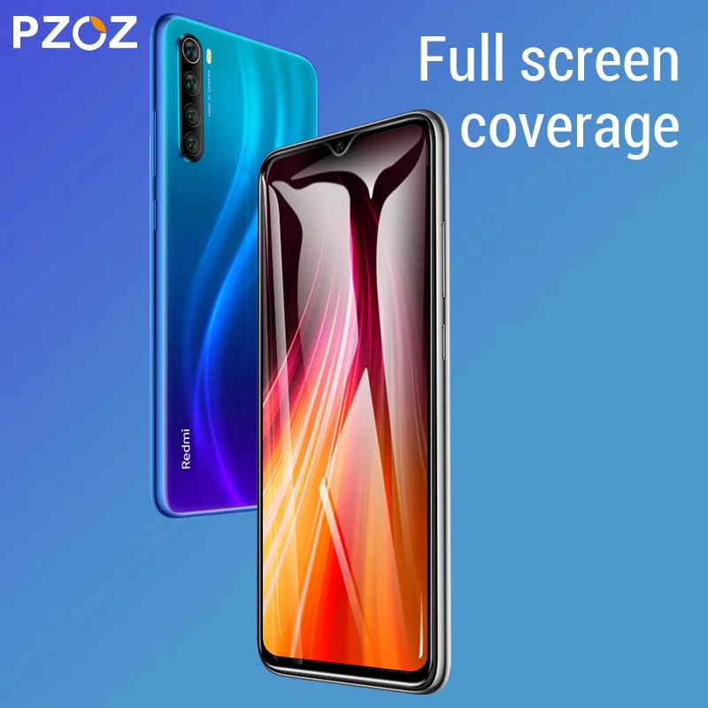 PZOZ для Xiaomi Redmi note 8 полное покрытие экрана Защитная пленка из закаленного стекла для Redmi note 8 pro Полное покрытие стеклянной пленки