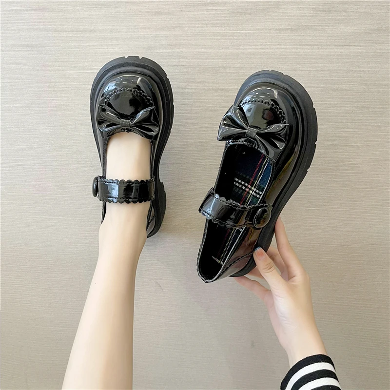 

All-Match British Style Summer Shoes Ladies Clogs Platform Oxfords Women's White Sneakers Preppy 2021 Creepers Leather New