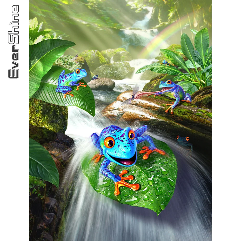 

Evershine Алмазная Вышивка лягушка животные алмазная живопись водопад 5D Сделай Сам хобби картина Стразы Мозаика Искусство