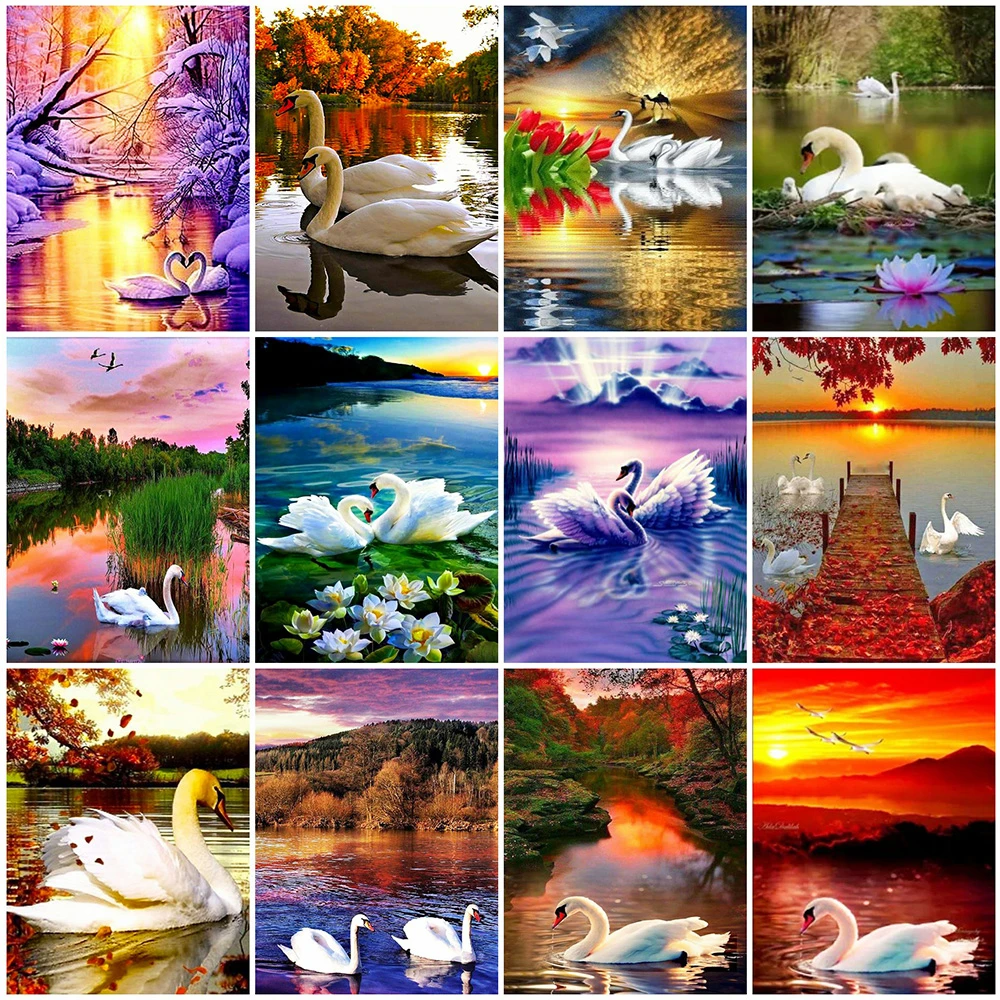 

5d Diamond Painting Full Square/Round Swans Diamond Embroidery Animal Mosaic Sale Pictures of Rhinestones Art Home Decoration