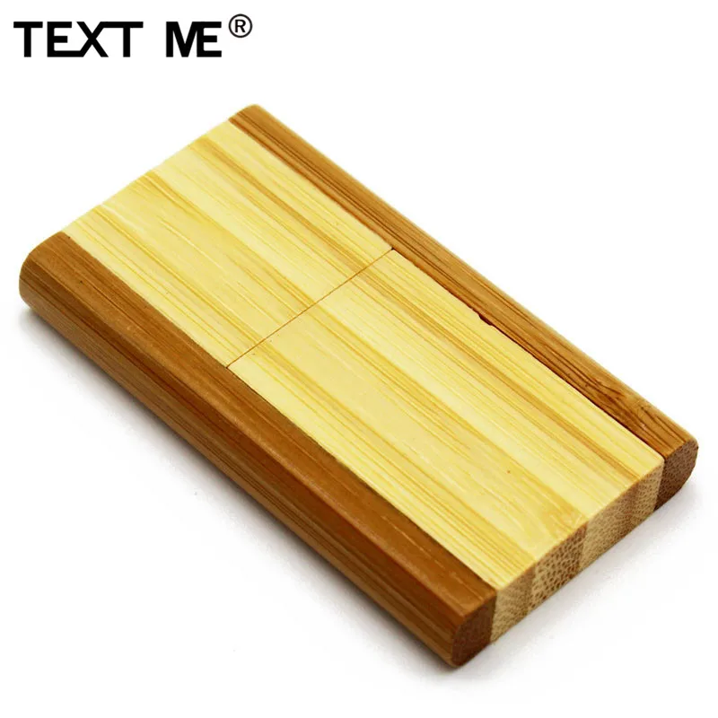Usb флеш накопитель TEXT ME из карбонизированного бамбука с принтом логотипа usb 2 0 4 ГБ