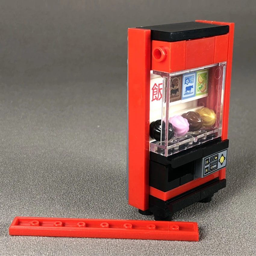 Одиночный торговый автомат город улица вид аксессуары строительные блоки MOC