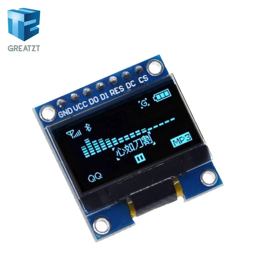 0,96 дюймовый OLED 4PIN 7PIN IIC Серийный белый дисплей модуль 128X64 IEC SSD1306 12864 плата с ЖК-экраном для Arduino - Цвет: 0.96 7pin Blue