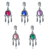 new fashion opal dream catcher pendant customized beads suitable for original pandora charm bracelet ladies jewelry making gifts