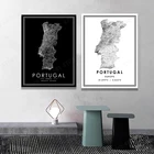 Черно-белая фотография на холсте, картина в португальском стиле, линия города, настенный художественный плакат, украшение комнаты, картина