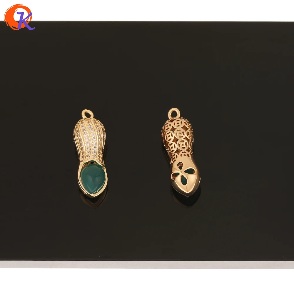 

Cordial Design 20Pcs 10*28MM Jewelry Accessories/CZ Charms/Hand Made/Peanut Shape/Connectors/DIY Making/Earring Findings/Pendant