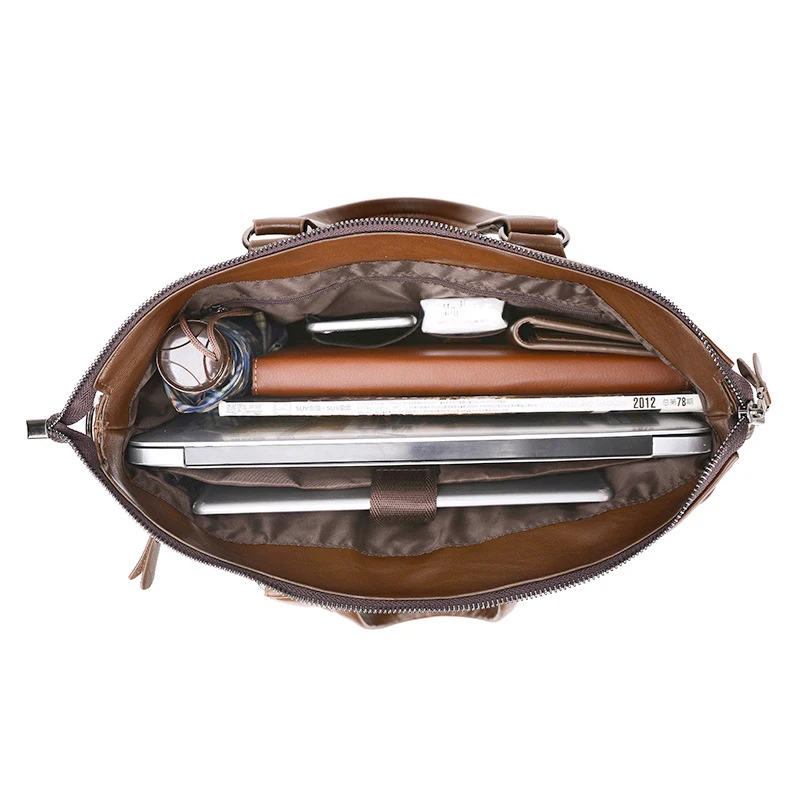 Деловой портфель для мужчин винтажная сумка мессенджер офиса вместительная на