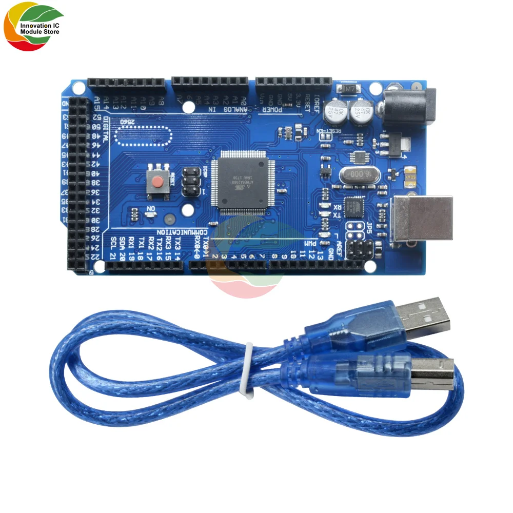 Ziqqucu MEGA2560 MEGA 2560 R3 ATMEGA16U2 ATMEGA2560 ATMEGA2560-16AU плата для Arduinio USB-кабеля 5 в заменить ATMega8U2 |