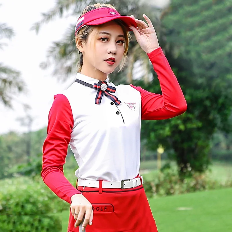 Модная одежда для гольфа Дышащая рубашка девочек Короткая юбка Женская