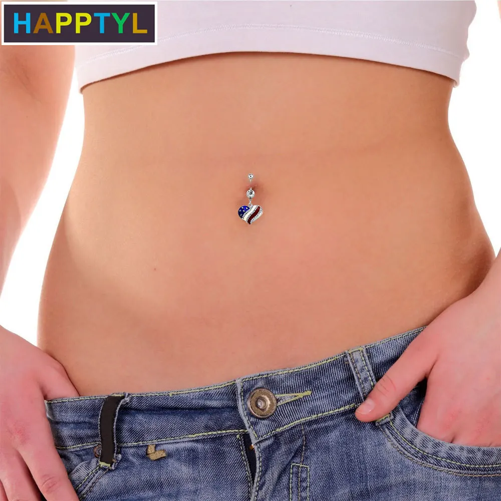 HAPPTYL кольца на пуговицах для живота 316 Медицинская нержавеющая сталь женщин