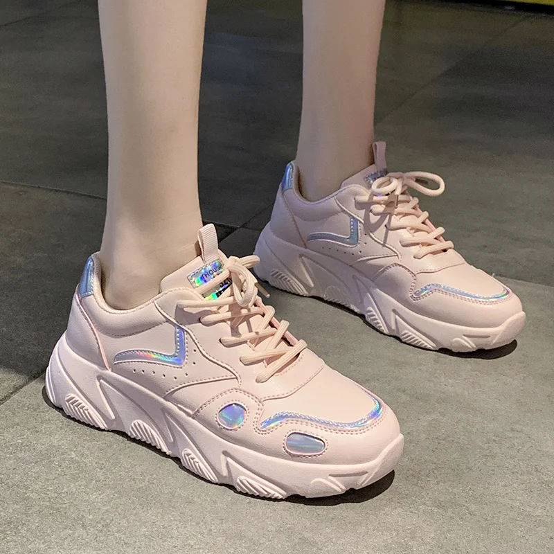 2019 Autumn Women Casual Shoes Mesh Comfortable Woman Platform Sneakers Height Increasing Dad Chunky zapatos mujer | Обувь