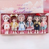 17cm bjd dolls toys girls 13 movable jointed bjd doll set with gift box fashion cute make up toys bjd beauty doll birthday gifts