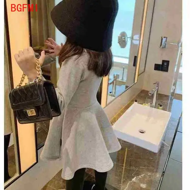 Детское платье с длинным рукавом воротником в виде листьев лотоса | Детская