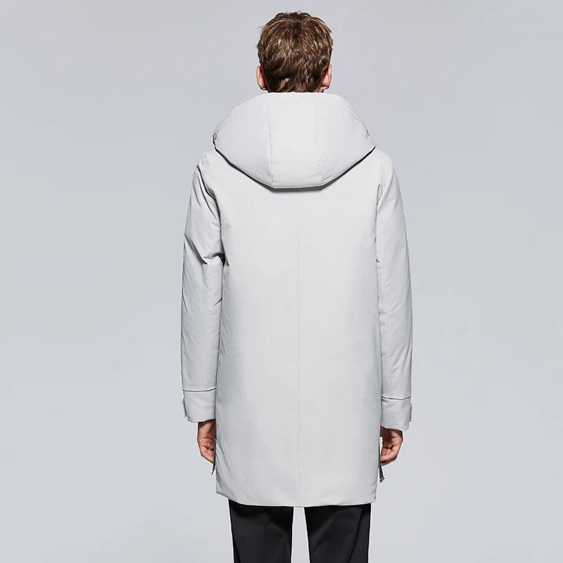 Winter down jacket new men's medium length jacket with extra thickness and warmth popular logo white duck down 90% down coat